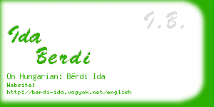 ida berdi business card